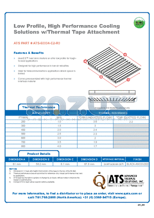 ATS-60004-C2-R0 datasheet - Low Profile, High Performance Cooling