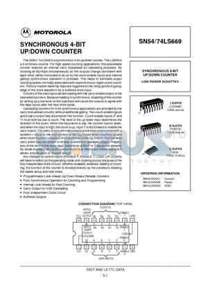 74LS datasheet - SYNCHRONOUS 4-BIT UP/DOWN COUNTER