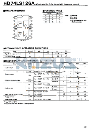 74LS126 datasheet - Quadruple Bus Buffer Gates