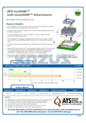 ATS-61450K-C1-R0 datasheet - ATS fanSINKTM with maxiGRIPTM Attachment