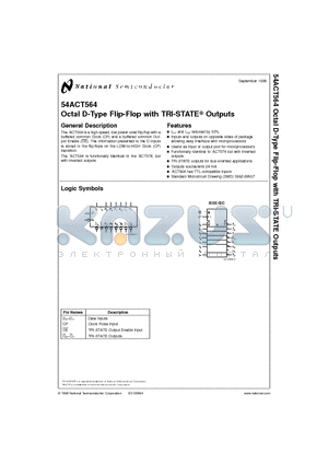 54ACT564 datasheet - Octal D-Type Flip-Flop with TRI-STATE Outputs