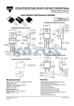 BYT28-300 datasheet - Dual Ultrafast Soft Recovery Rectifier