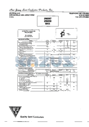 1N6098 datasheet - SCHOTTKY BARRIER RECTIFIERS