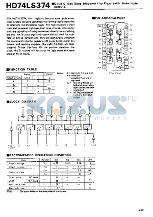 74LS374 datasheet - Octal D-type Edge-triggered Flip-Flips(with three-state outputs)