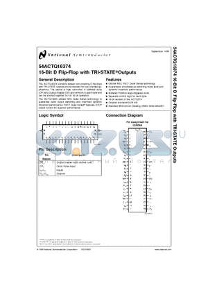 54ACTQ16374 datasheet - 16-Bit D Flip-Flop with TRI-STATE Outputs
