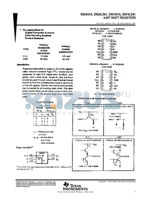 74LS91 datasheet - 8-BIT SHIFT REGISTERS