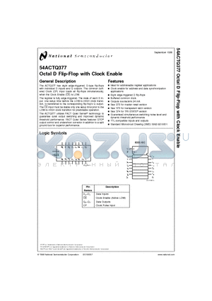 54ACTQ377F datasheet - Octal D Flip-Flop with Clock Enable