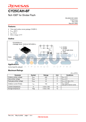 CY25CAH-8F datasheet - Nch IGBT for Strobe Flash