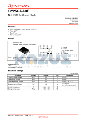 CY25CAJ-8F datasheet - Nch IGBT for Strobe Flash