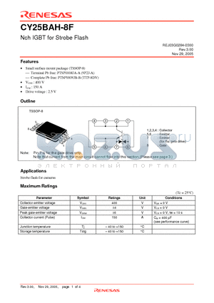 CY25BAH-8F datasheet - Nch IGBT for Strobe Flasher