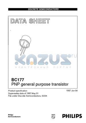 BC177B datasheet - PNP general purpose transistor