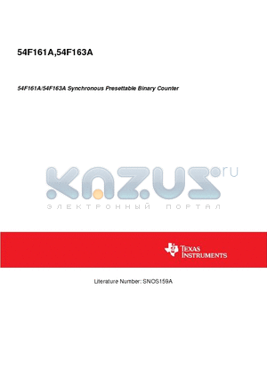 54F161A datasheet - 54F161A/54F163A Synchronous Presettable Binary Counter