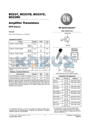 BC237B datasheet - Amplifier Transistors NPN Silicon