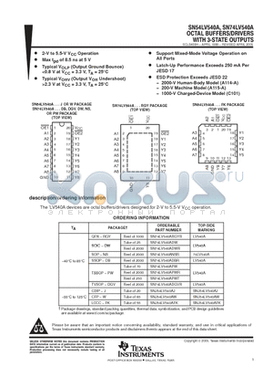 74LV540A datasheet - OCTAL BUFFERS/DRIVERS WITH 3-STATE OUTPUTS