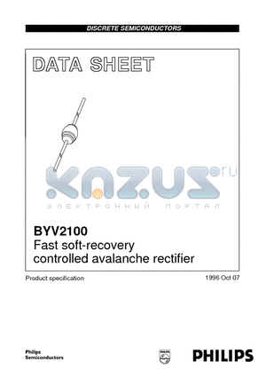 BYV2100 datasheet - Fast soft-recovery controlled avalanche rectifier
