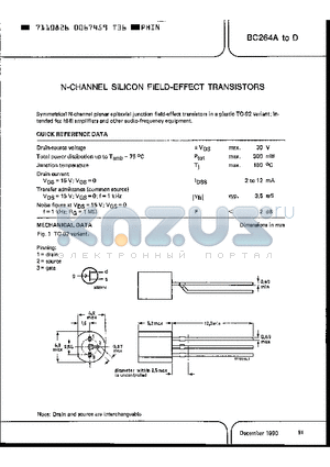 BC264A datasheet - N-CHANNEL SILICON FIELD-EFFECT TRANSISTORS