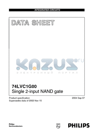 74LVC1G00 datasheet - Single 2-input NAND gate