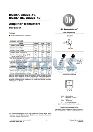 BC327G datasheet - Amplifier Transistors