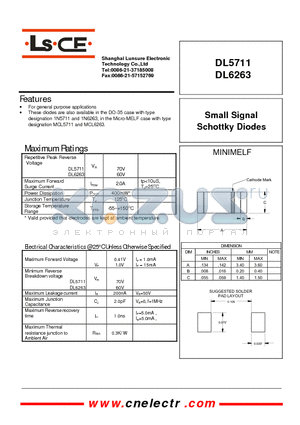DL6263 datasheet - small signal schottky diodes