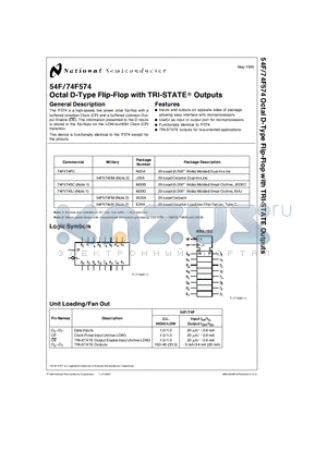 54F574FM datasheet - Octal D-Type Flip-Flop with TRI-STATE Outputs