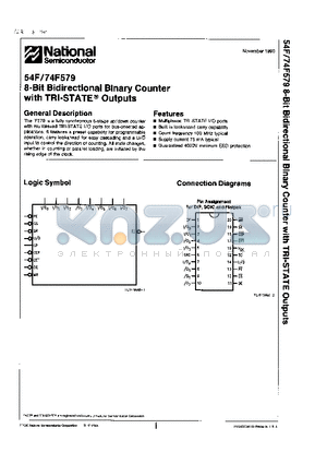 54F579 datasheet - 8-Bit Bidirectional Binary Counter with TRI-STATE Outputs