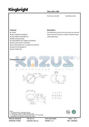 DLA-6ID datasheet - 20mm BIG LAMPS