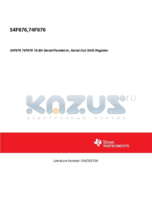 54F676 datasheet - 54F676 74F676 16-Bit Serial/Parallel-In, Serial-Out Shift Register