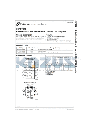 54FCT241 datasheet - Octal Buffer/Line Driver with TRI-STATE Outputs