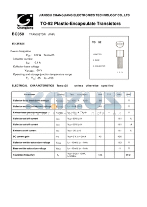 BC350-TO-92 datasheet - TRANSISTOR (PNP)