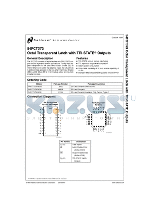 54FCT373 datasheet - Octal Transparent Latch with TRI-STATE Outputs