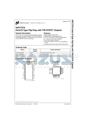 54FCT374DMQB datasheet - Octal D-Type Flip-Flop with TRI-STATE Outputs