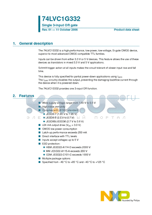 74LVC1G332 datasheet - Single 3-input OR gate