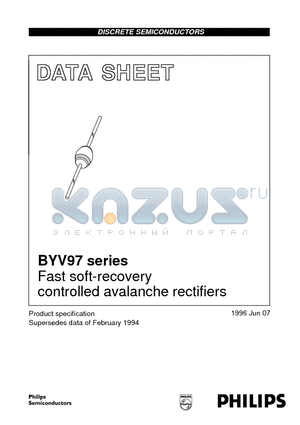 BYV97G datasheet - Fast soft-recovery controlled avalanche rectifiers