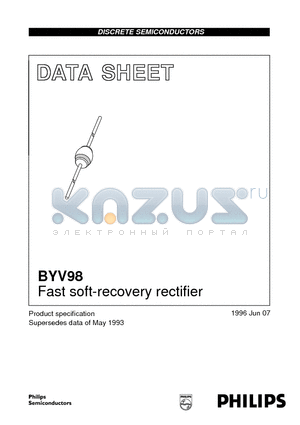 BYV98 datasheet - Fast soft-recovery rectifier