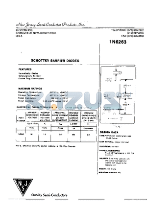 1N6263 datasheet - SCHOOTTKY BARRIER DIODES