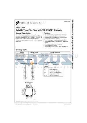 54FCT574 datasheet - Octal D-Type Flip-Flop with TRI-STATE Outputs