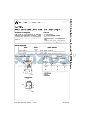 54FCT541LMQB datasheet - Octal Buffer/Line Driver with TRI-STATE Outputs