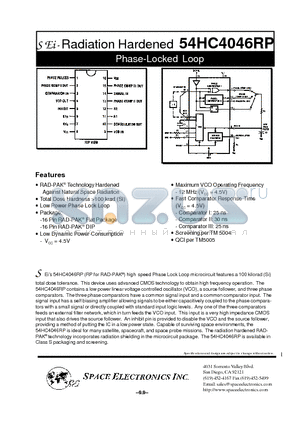 54HC4046RP datasheet - Phase-Locked Loop