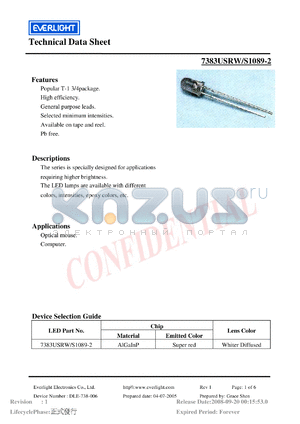 DLE-738-006 datasheet - Popular T-1 3/4package.