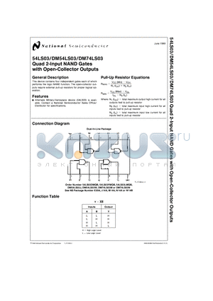 54LS03 datasheet - Quad 2-Input NAND Gates with Open-Collector Outputs