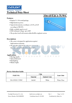 DLE-0000791 datasheet - Popular T-1 3/4 round package