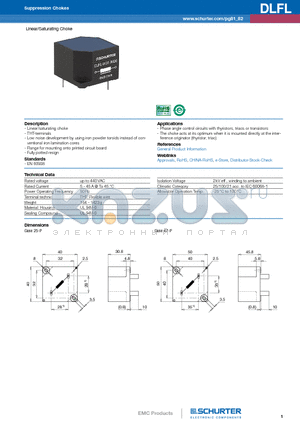 DLFL datasheet - Linear/Saturating Choke