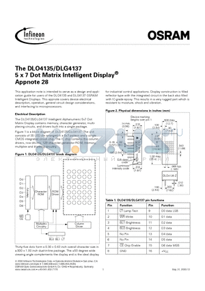 DLG4137 datasheet - 5 x 7 Dot Matrix Intelligent Display