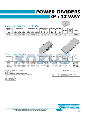 DLK-772B datasheet - POWER DIVIDERS 0j : 12-WAY