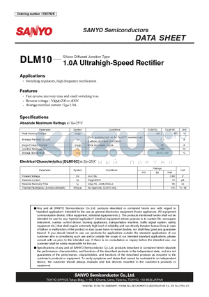 DLM10_07 datasheet - 1.0A Ultrahigh-Speed Rectifier