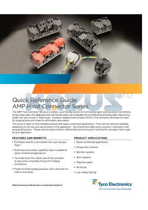 1116161-8 datasheet - Quick Reference Guide:AMP Pivot Connector Series