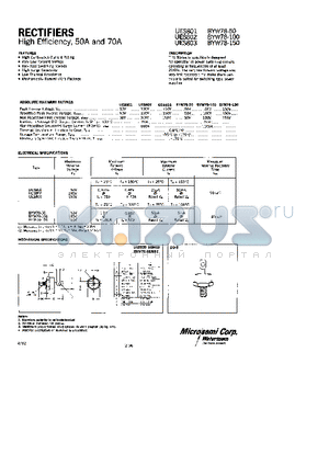 BYW78-100 datasheet - RECTIFIERS