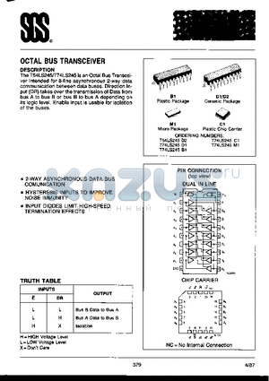 54LS245D2 datasheet - Octal bus transceiver