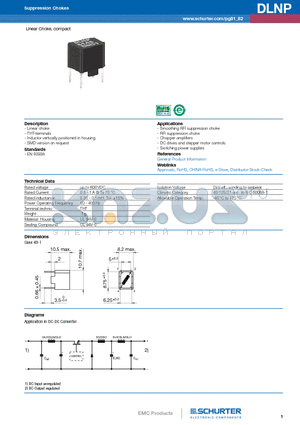 DLNP-6148-01C5 datasheet - Linear Choke, compact