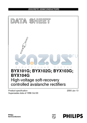 BYX104G datasheet - High-voltage soft-recovery controlled avalanche rectifiers